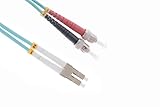 CablesAndKits LC-ST OM3 10 Gig 50/125 Multimode Duplex UPC Glasfaser-Ethernet-Kabel, 3 m Aqua-Jacke, LC auf ST Glasfaser-Patchkabel, optisches Kabel für Hochgeschwindigkeits-Netzwerkverbindungen