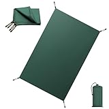 VOSOIR Zeltplane wasserdichte, Ultraleicht Tragbar Camping Zelt Tarp, Zeltunterlage mit 12 Metall-Ösen&Tragetasche, Reißfest, Tent Tarp für Hängematte Ourdoor Camping Picknick Wanderungen(140x210cm)