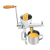 Manuelle Entsafter, Edelstahl Fruchtsaftpresse, Zitruspresse Manuell, Saft- und Beerenpresse, Obst Gemüse Saftpresse, Squeezer mit Saftbecher und Sieb für Weizengras, verschiedenen Gemüsesorten