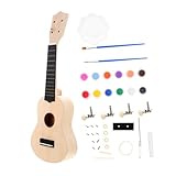 ULDIGI DIY Ukulele Kit aus Holz Stabile Handbemalte Gitarre für Einfach zu Montieren Langlebiges Musikinstrument für Anfänger und Kreative Musikgestaltung