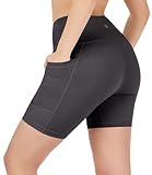 Nirlon NirLUX Yoga-Shorts für Damen, butterweiche Damen-Trainingsshorts für Fitnessstudio und Yoga, Biker-Shorts mit Taschen, Grauer Hase, 48