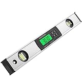Digitaler Winkelmesser 16 Zoll Wasserwaage Winkelmessgerät aus Aluminium mit LCD Displaz und magenetischem Sockel für vertikale und horizontale Messung