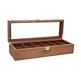 Ipetboom 6Er-Box Aufbewahrungsbox für Uhren Organizer zur Aufbewahrung von Uhren Anzeige Fächer betrachten armbanduhr herren Uhrenvitrine Uhrenetui zum Ausstellen Nussbaum