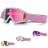 DONGZQAN Skibrille Damen Rosa, Skibrille Brillenträger Damen, Skibrillen Damen Unisex Skibrille Otg Mit Schaumstoffpolsterung, Geeignet für Outdoor-Sportarten (B)