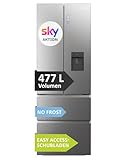 Haier French Door Kühl-Gefrierkombination 70 cm Breite I 477 L French Door Kühlschrank mit Wasserspender, LED I Doppeltür Kühlschrank mit Gefrierfach, No Frost I FD 70 SERIE 7 HFR7720DWMP