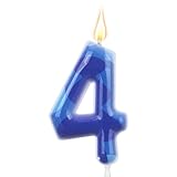 Cartoon Geburtstagskerzen Zahlen, Blau Anime Weltraumthema Zahlen Kuchenaufsatz für Kinder Geburtstagsparty Dekorationen (4)