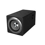 Powered Subwoofer - HiFi Lautsprecher für Heimkino, Fernseher, mobile Geräte - Kompaktes Holzdesign mit Kabel