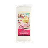 FunCakes Rollfondant Bright White: Einfach zu verwenden, glatt, flexibel, weich und biegsam, perfekt zum Dekorieren von Kuchen, halal, koscher und glutenfrei. 1 kg