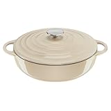 Tefal E25972 LOV Servierpfanne 28 cm | wiedergewonnenes Gusseisen | optimale Wärmespeicherung | für alle Herdarten | induktionsgeeignet | backofengeeignet bis 250°C | spülmaschinenfest | Beige