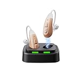 JINGHAO Geräusch Verstärker, Klang-Verstärker für hinter Ohr – Ear Enhancer, Hochwertige Surround-Noise-Unterstützung USB Ladestation (Beige)