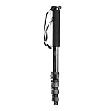 Walimex FT-1502 Pro Einbeinstativ 177cm - Stabiles Aluminium-Einbeinstativ - 10 kg Traglast - Fliplock-Schnellverschlüsse - Ideal für DSLR, DSLM und Kompaktkameras - Mit Handschlaufe und Tasche