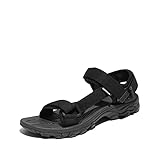 NORTIV 8 Herren Sommersandalen für Wandern Sport Outdoor Sandalen lässige Sommer Strandsandalen,Size 45,Alles Schwarz,LANGDO-2-E