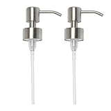 Kapitan Edelstahl Seifenpumpe, Pumpkopf, Ersatzpumpe für 28 mm Gewinde Flasche Seifenspender (2, gebürsteter Edelstahl)