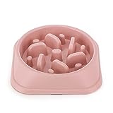 Hundenäpfe, Slow Feeder Hundenapf, Anti-Erstickungspuzzle Interaktiver Hund Slow Feeder Bowl für kleine/mittelgroße Hunde, Hundenäpfe zum Verlangsamen des Essens, Kleiner Hundenapf (Rosa)