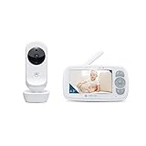Motorola Nursery Ease 34 - Babyphone mit Kamera – 4,3 Zoll Video Baby Monitor Display - Nachtsicht, Bidirektionale Kommunikation, Wiegenlieder, Zoom, Raumtemperaturüberwachung - Weiß