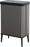 Curver Verto High 54L Mülleimer mit Push Deckel, optimal für Küche, einfache Sortierung, schlankes Design, mit Füßen, grau, 26,5 x 43,5 x 68,7 cm