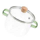 ULTECHNOVO Glastopf mit Deckel und Doppelgriffen Hitzebeständiger Suppentopf für Gemüse Milch und Suppen Transparenter Kochtopf für Einfache Zubereitung