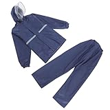 CALLARON Motorrad-Regenkombis Unisex - Wasserdichte Reitbekleidung mit Kapuze Winddichten Nähten Und Reflektorstreifen für Das Radfahren im Freien Xxxl