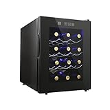 12 Flaschen Weinkühler Weinkühler Kühlschrank mit digitaler Temperaturregelung - Weinkeller für Rot, Weiß, Champagner oder Sekt Schwarz