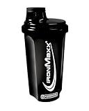 IronMaxx Eiweiß Shaker - Night Black 700ml | Proteinshaker mit Drehverschluss, Sieb & Mess-Skala | auslaufsicher, spülmaschinengeeignet & frei vom Weichmacher BPA & DEHP