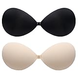 BALIWELL Klebe-BH Push-Up, trägerloser, rückseitiger Hebe-BH für Damen, B Cup