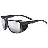 uvex sportstyle 312 - Sportbrille für Damen und Herren - abnehmbarer Seitenschutz - Filterkategorie 4 - black matt/silver - one size