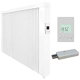 eVARMO Areo Smart 1950 Watt mit WLAN-Stick elektrische Heizung mit Schamottekern zur Wandmontage/Elektroheizkörper (Elektroofen)