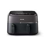 Philips Dual Basket Airfryer 3000-Serie, 9L, 2 Schubladen, Synch-Funktion, Rapid Air Technologie, Vielseitige Große Heißluftfriteuse, 90% Weniger Fett und Energiesparend, HomeID-App (NA350/00)