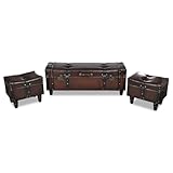 HOMEELIKE Sitztruhen-Set 3 STK. Braun