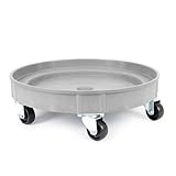 Wiltec Fassroller bis 400 kg, robuster Transportroller Ø 60 cm, Fasswagen mit Lenkrollen, Transporthilfe mit Rollen, Schwerlast Rollbrett für Fässer