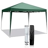 LEADZM Pavillon 3x3m,Pop-up Faltpavillon,Stabil,Wasserdicht,Stahlrahmen,Höhenverstellbar,UV Schutz 50+,Gartenzelt,Partyzelt,für Garten,Party,Camping,Grün