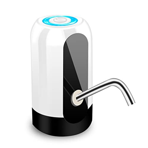 HUFFA 1 Stück elektrische Wasserflaschenpumpe USB-Aufladung automatischer Wasserspender nachfüllbare Flasche Trinkwasser schnell pumpender Spender (Color : Weiß)