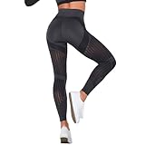 Yunafit Leggings Cleo Kompressionshose Damen für Sport,Gym - High Waist Booty Scrunch Butt Yoga Hosen Schwarz