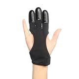 3 Finger Bogenschießen Handschuhe Fingerschutz, Bogenschießen Handschuh Schutz, Unisex Schießhandschuh, Einstellbar Outdoor-Sport Fingerschutz Handschuhe, Schutz der Finger Bogenhandschuh, 1Stück