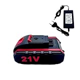 FHAJKTJB 21VMAX 3000mAh Lithium-Akku: Ideal for Akku-Bohrer, Kettensäge, Autowaschmaschine und mehr – perfekte Ersatzoption(21V battery1 Charger)