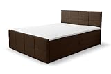 VENASI MÖBEL Boxspringbett mit Bettkasten, Matratze H2/H3 und Topper Doris (Braun, 140 x 200 cm)