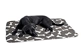 Karlie Hunde Fleecedecke Knochenmotiv, Hundedecke, Fleece, Grau, 100x70 cm