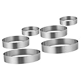 PRETYZOOM 2 Sätze Schimmel Runde Kuchenbackformen Mini Tortenringe Kreisschablone Backen Küchenhelfee Grillschale Kuchenform Nützliches Kuchen-DIY-zubehör Rostfreier Stahl Silver 3 Stück * 2