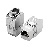 CAT 7 Keystone Jack Modul Optimal 1000 MHz 10 Gbit/s für CAT7 CAT6 CAT6a Verlegekabel Verbinder Patchkabel Netzwerkkabel STP Schirmung RJ45 Buchse (2)