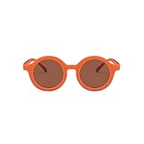 CLSSLVVBN Runde optische Sonnenbrille, Babybrille, Farbe, entzückende Augenbekleidung, UV Schutz, schöne Gesichtsbekleidung, passend für Unisex, Orange Rot