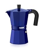 Monix Espressokocher aus Aluminium 6 tassen Kobaltblau, 30 x 30 x 30 cm, Blau