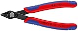 Knipex Electronic Super Knips, Elektronik-Seitenschneider für weiche Drähte und Lichtwellenleiter LWL, Rostschutz brüniert, 125 mm 78 61 125