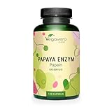 PAPAYA Enzym Vegavero® | HOCHDOSIERT: 2.100 mg Papain pro Portion | Vergleichssieger 2024* | Hohe Enzymaktivität: 100.000 units/g | Natürlich aus Papaya | 120 Kapseln | Vegan & Ohne Zusätze