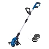 Scheppach Akku-Rasentrimmer C-LT300-X 20V Kantenschneider | Schnittbreite 300mm | Fadenlänge 3m | Höhenverstellung bis 270mm | 20V-IXES-Serie | + 2 Fadenspulen (Ohne Akku & Ladegerät)
