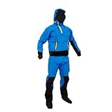Herren Kajak Tauchen Drysuit Latex Manschette Kragen Flatwater Paddling Einteiler Hoodies im Winter Kajak, blau, L