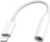 PADCR Lightning Kopfhörer Adapter, Lightning zu 3,5mm Klinke Kopfhörer Audio Adapter [Apple MFI Zertifizierung], Universell (Weiß)