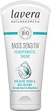 lavera basis sensitiv Feuchtigkeitscreme - mit Bio-Aloe Vera & Bio-Jojoba - intensive Feuchtigkeit - schnell einziehend - geschmeidiges Hautgefühl - Naturkosmetik - vegan - Bio (1x 50 ml)