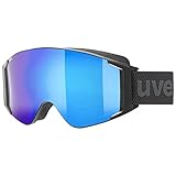 uvex g.gl 3000 TO - Skibrille für Damen und Herren - mit Wechselscheibe - vergrößertes, beschlagfreies Sichtfeld - black matt/blue-lasergold lite - one size