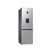 Samsung Kühl-Gefrier-Kombination, Kühlschrank mit Gefrierfach, 185 cm, 341 l Gesamtvolumen, 114 l Gefrierteil, AI Energy Mode, Wasserspender, Edelstahl-Look, RL34C652CSA/EG