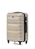 OCHNIK Mittelgroßer Koffer | Hartschalenkoffer | Farbe: Beige | 66x43x26 cm | Größe: M | Reise-Koffer mit 4 Rollen | Trolley | Langlebig | Mit ABS | Numerische Sperre | Fassungsvermögen 62 L